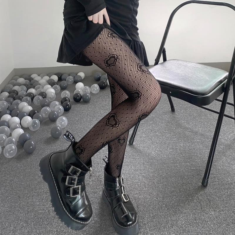 Women's Fishnet Floral Tights High Waisted Pantyhose Stockings