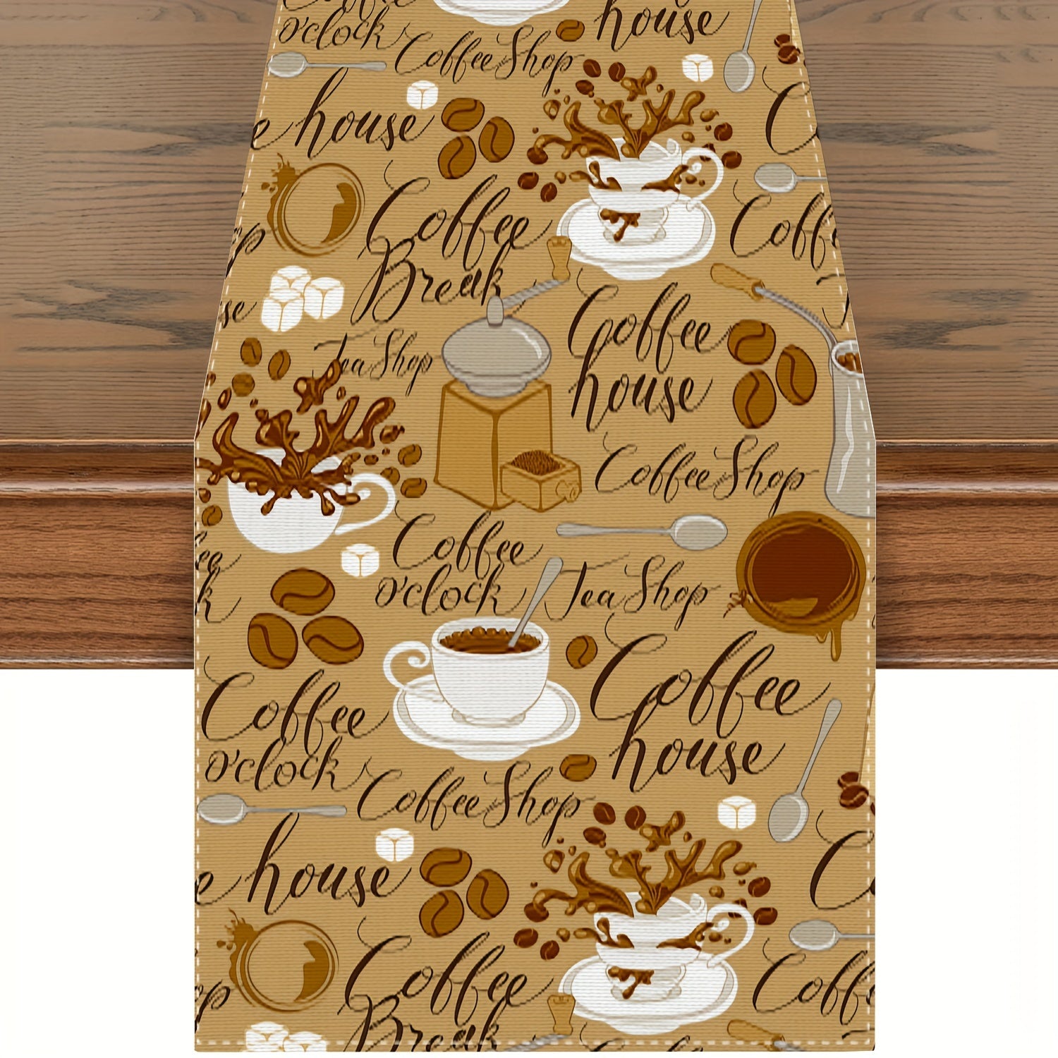 Coffee House Coffee Beans Table Runner 13x72 Inch