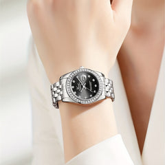 Teenager Steel Belt Butterfly Buckle Quartz Watch