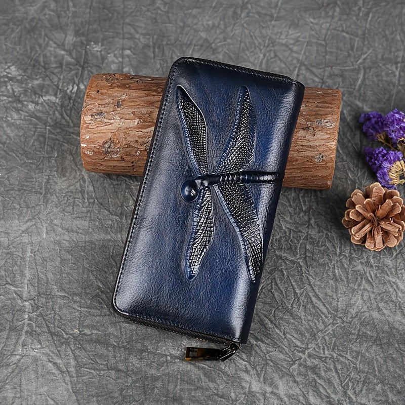 Vintage Style Leather Women's Wallet Large Capacity Clutch