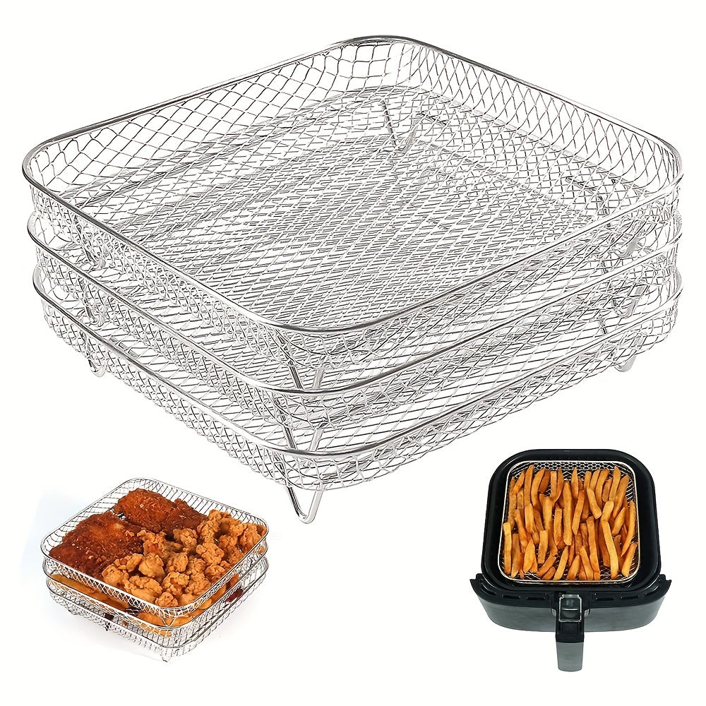 3 Tier Air Fryer Rack 304 Stainless Steel Stackable Dehydrator Racks