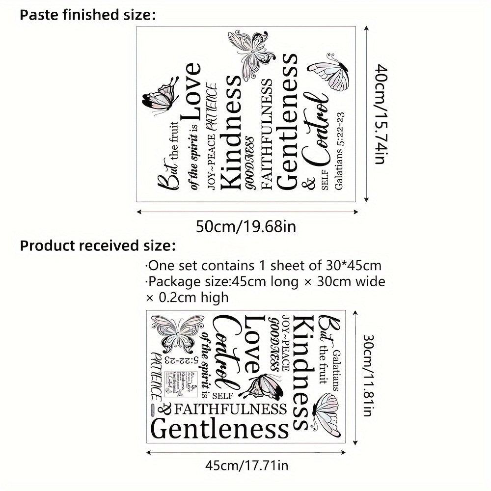 Fruit of the Holy Spirit Wall Decals Inspirational Bible Verse Stickers