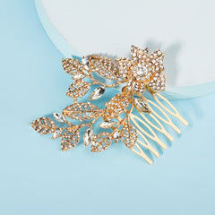 Rhinestone Metal Leaf Floral Hair Comb Bridal Hair Comb Hair Accessories