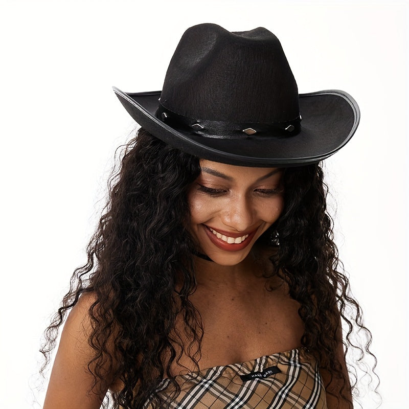 Y2K Belt Decor Jazz Fedora Cap Trilby Hat Wide Brim Sun Hats