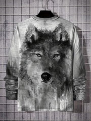 Wolf 3D Print Men's Long Sleeve T-shirt