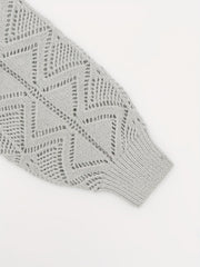 Solid Long Sleeve Open Front Knitted Sweater Cardigan