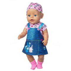 Imitative Denim Skirt Doll Clothes Fit 17" Baby Doll