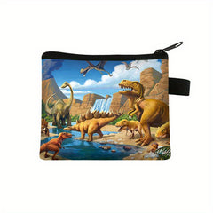 Cute Dino Coin Purse Zipper Card Holder Key Pouch