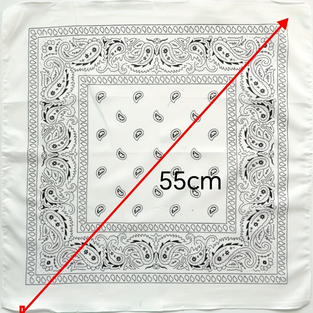 Classic Chain Print Satin Silk Square Scarf Shawl Bandana for Women
