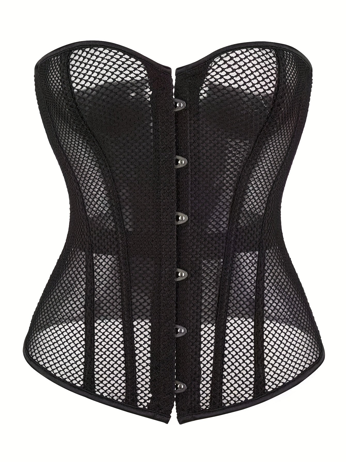 Mesh Corset Bustier Tummy Control Lace Up Body Shaper Women's Lingerie