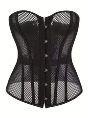 Mesh Corset Bustier Tummy Control Lace Up Body Shaper Women's Lingerie