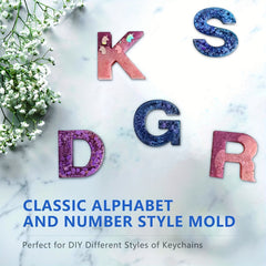 DIY Letters Mold Alphabet Number Silicone Molds Jewelry Keychain Casting Mold