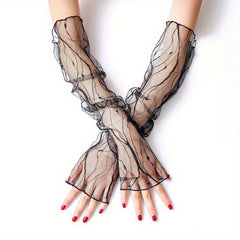 Breathable Fingerless Gloves UV Protection Sleeves For Women