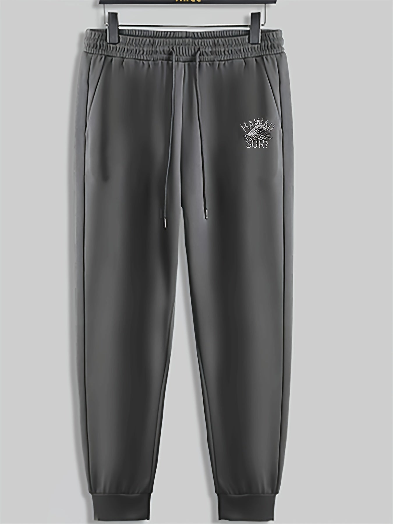 Mountain Capital Letters Print Men's Pants Drawstring Sweatpants