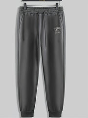 Mountain Capital Letters Print Men's Pants Drawstring Sweatpants