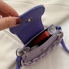 Girls Block Handbag PU Leather Shoulder Bag Messenger Coin Purse Wallet