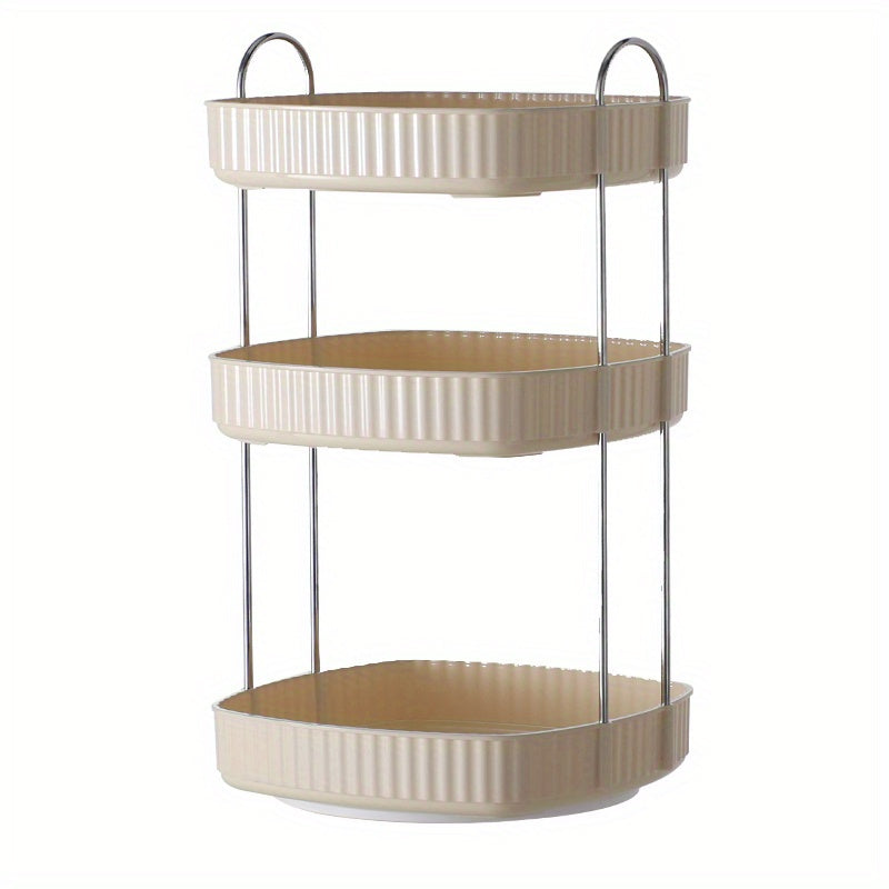 360 Rotating Plated Edge Organizer Cosmetics Storage Tray
