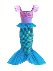 Mermaid Princess Dress with Accessories Fish Scale Print Camisole Dress