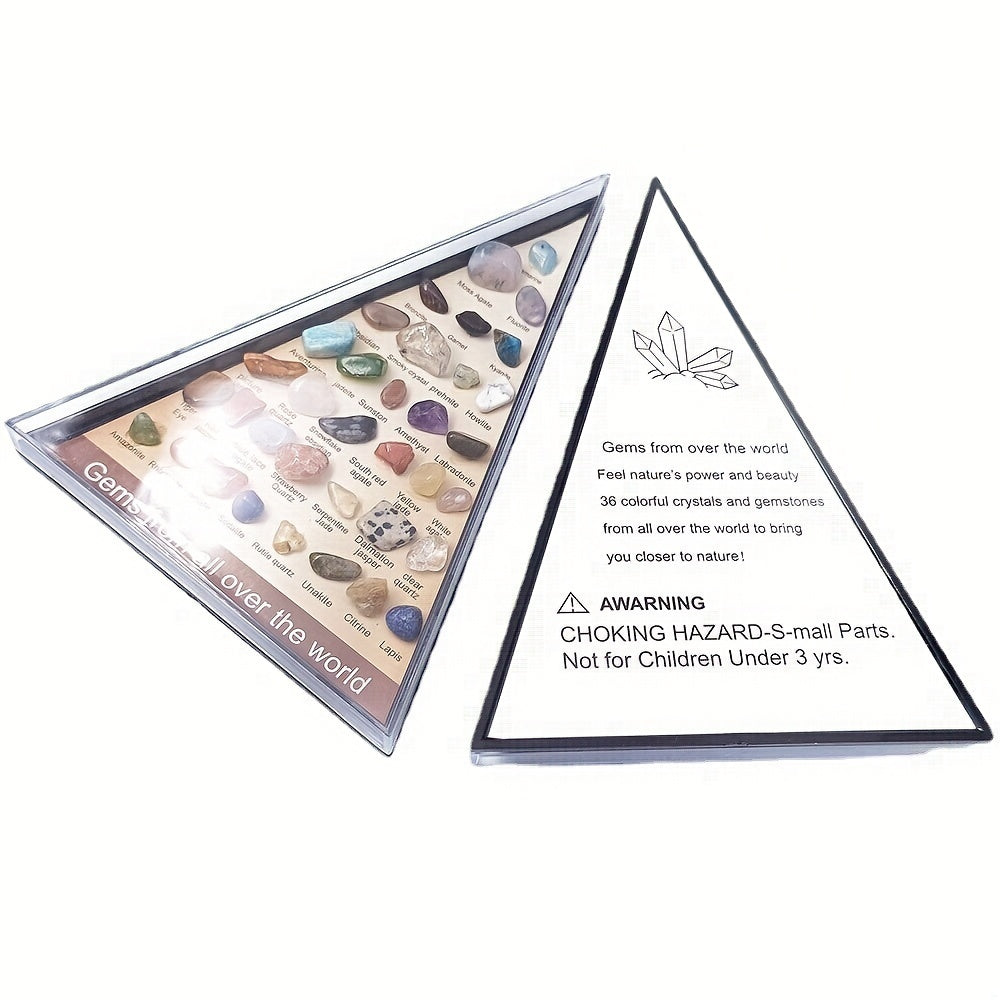 Crystal Agate Gemstone Ore Specimen Triangle Set for Christmas Gift