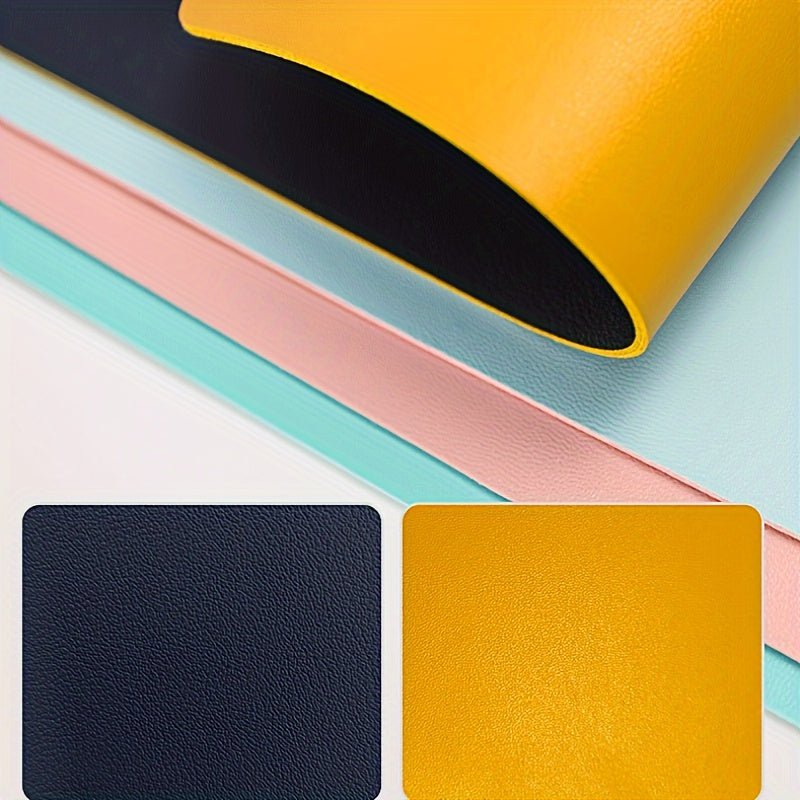 Double Sided Faux Leather Light Up Office Desk Mat