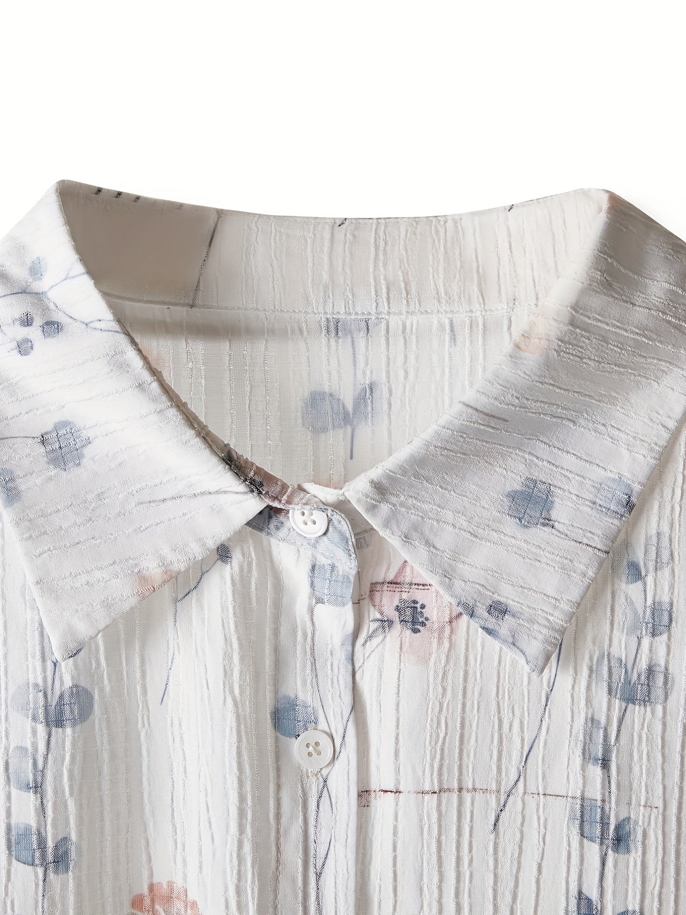 Floral Print Long Sleeve Button Up Blouse