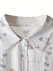 Floral Print Long Sleeve Button Up Blouse