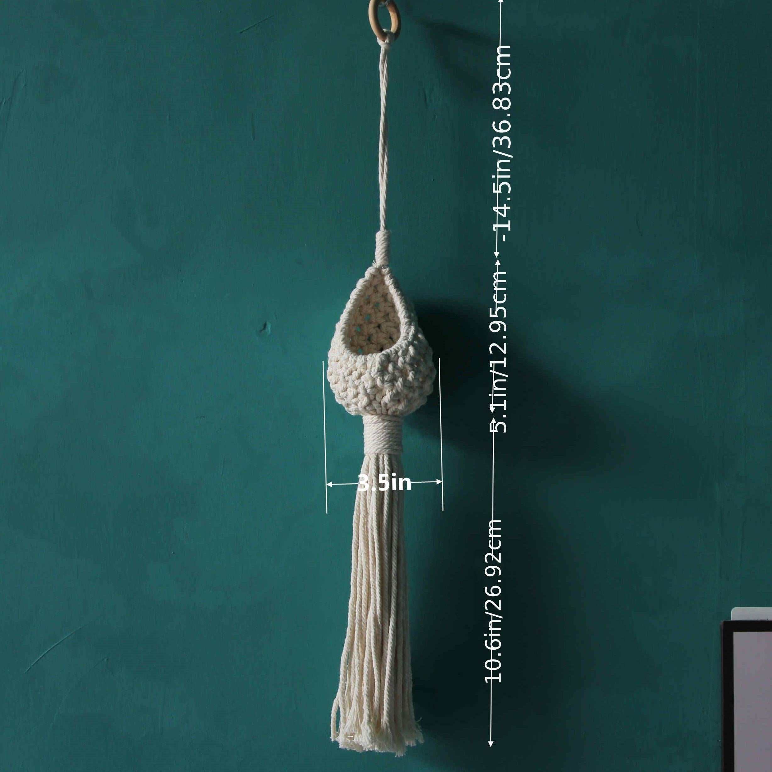 3pcs Macrame Hanging Planters Bohemian Decor with Air Plants & Tillandsia