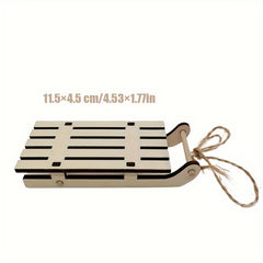 Christmas Wooden Crafts DIY Mini Sleigh Desktop Ornaments
