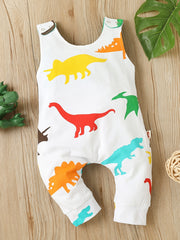 Dinosaur Print Romper Sleeveless Jumpsuit for Baby