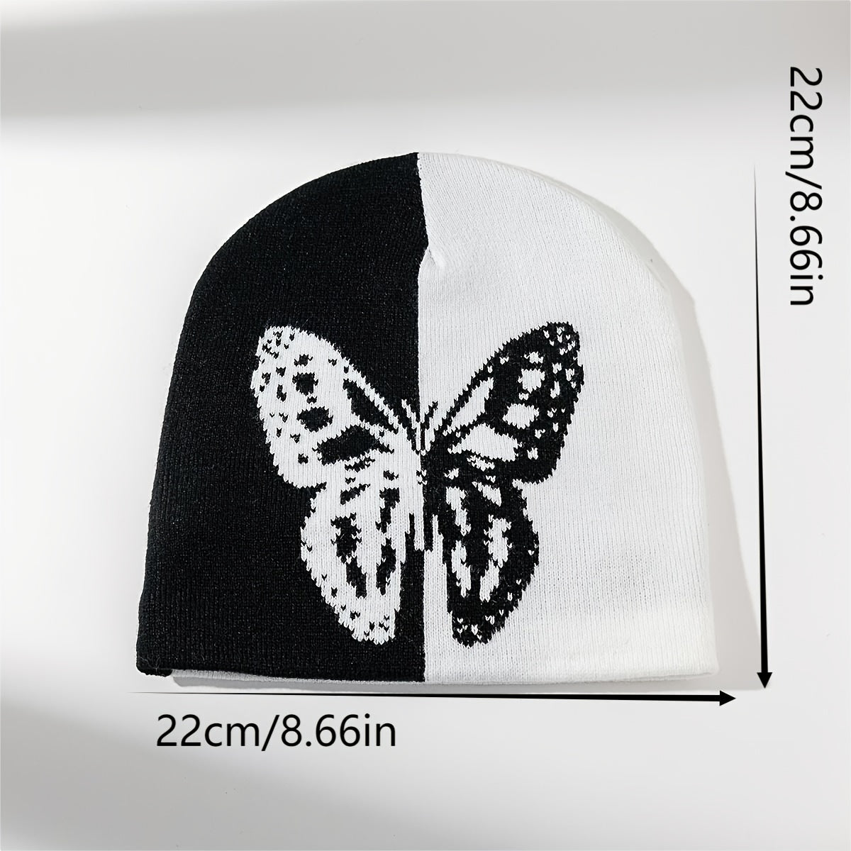 Jacquard Butterfly Beanie Cap Casual Warm Lightweight Skull Hat For Women
