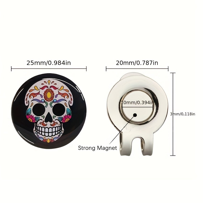 Golf Metal Hat Clip Skull Drop Glue Mark