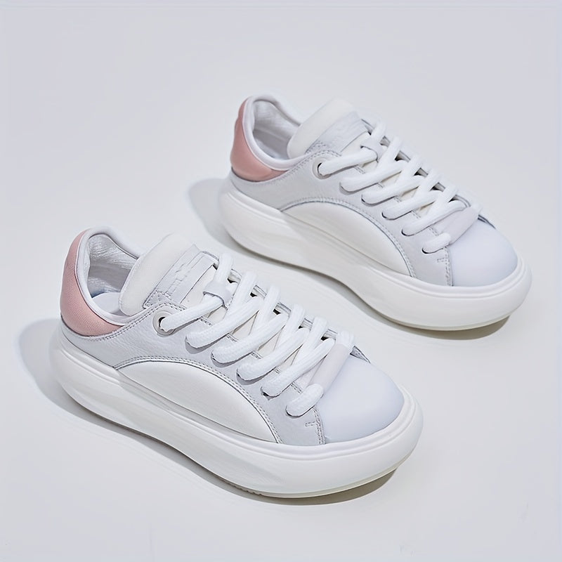 Women's Comfortable Board Shoes Lace Up Thick Sole Platform Running Shoes