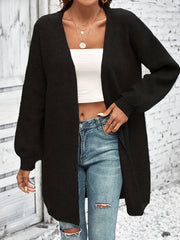 Women's Solid Long Sleeve Loose Fit Cardigan
