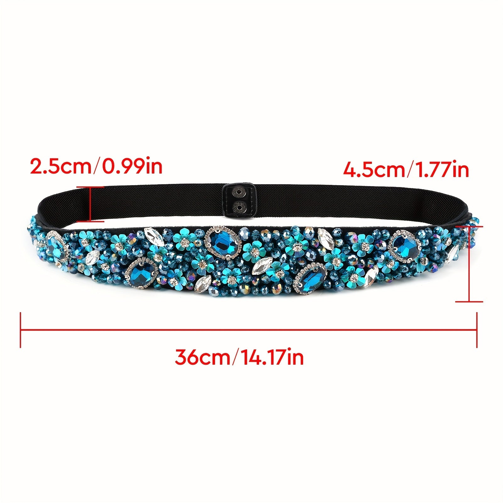 Boho Crystal Girdle Rhinestone Elastic Belt for Women