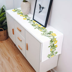 Rustic Lemon Burlap Linen Table Runner 33x182cm