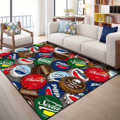 Modern Floral Area Rug Non Shedding Floor Carpet for Living Room - Machine Washa