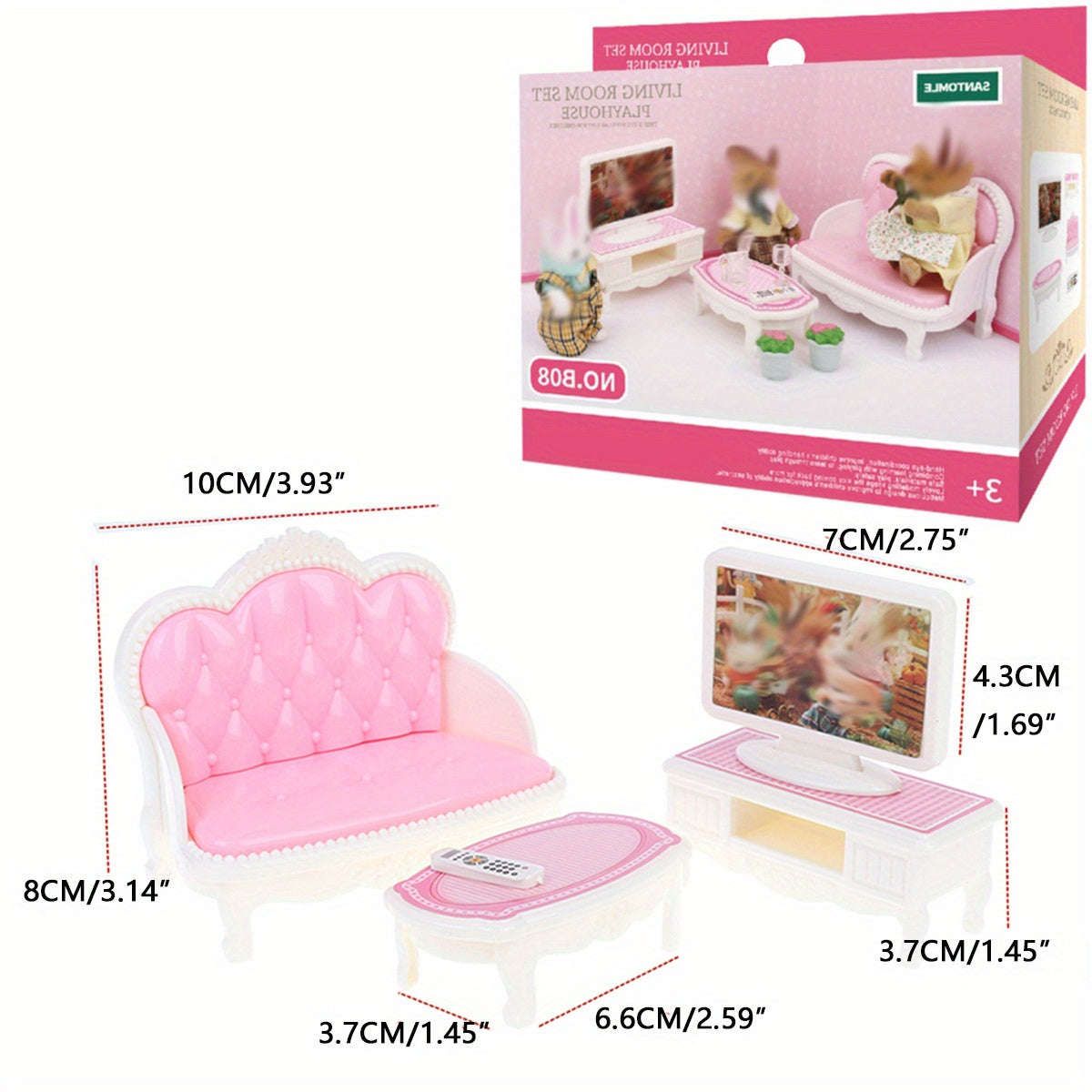 Forest Animal Family Doll House Furniture Mini Toy Set