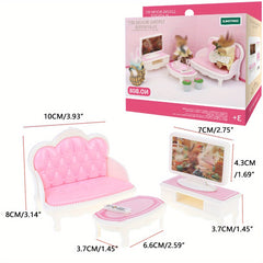 Forest Animal Family Doll House Furniture Mini Toy Set