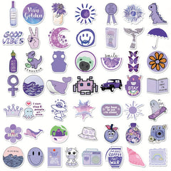 100pcs Purple VSCO Waterproof Stickers for Water Bottles Laptop Phone