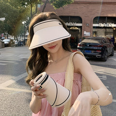 Foldable Wide Brim Visor Hat UV Protection Travel Beach Hats For Women