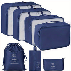 7pcs Travel Packing Cubes Mesh Luggage Storage Bag Underwear Clothes Organizer