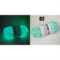 2 Skeins Glow In The Dark Yarn Polyester Luminous Glowing Yarn DIY Hand Knitting