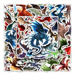 50pcs Dragon Stickers DIY Toys Wall Laptop Phone Waterproof Stickers