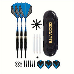 Soft Tips Dart Set 18g Plastic Head Dart Portable Box 6 Tips 6 O Rings 3 Wings