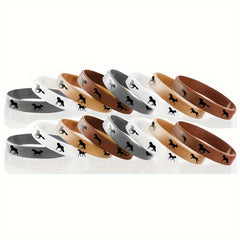 4pcs Solid Color Silicone Horse Bracelets For Party