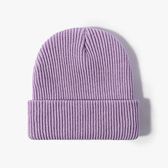 Solid Thermal Beanie Hat Youth Wool Hat Autumn Winter Outdoor Knit Cap