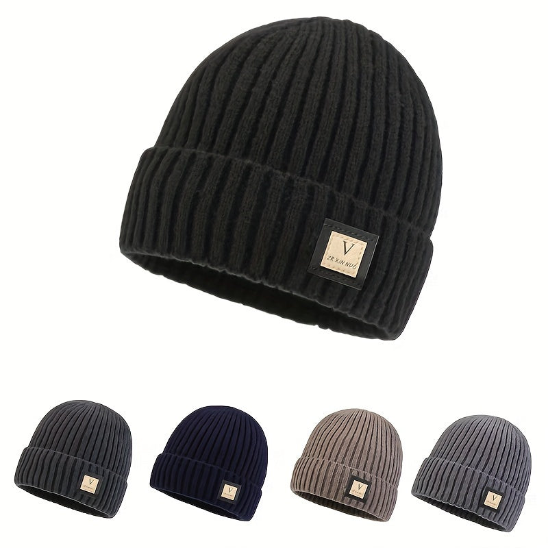 Men's Winter Hat Coldproof Ear Protection Knitted Velvet Thickened Warm Beanie