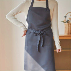 Adjustable Halter Apron with Pockets for Chef Gardening Cooking Baking