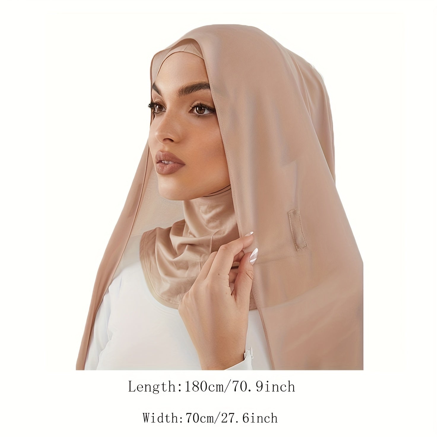 Chiffon Hijab Scarf with Magnet Buckle Ramadan Turban