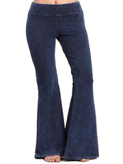 Flared Leg High Waist Long Pants Casual Women's Clothing